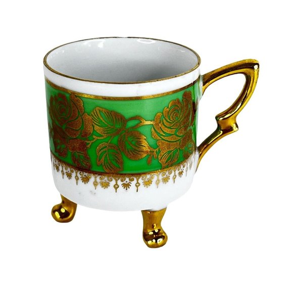 Mitterteich Bavaria Demitasse Three Footed Cup And Saucer Germany 049 Miniature - Picture 6 of 12